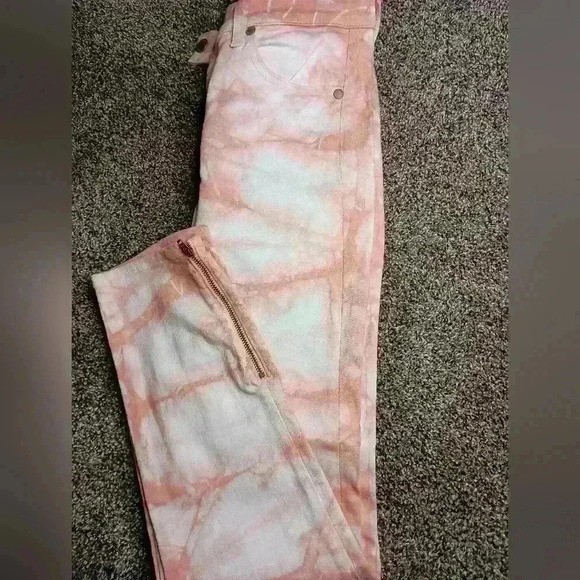 RAMY BROOK ankle cropped Butterly Peach tie dye High Rise Skinny jeans  (#160) - Picture 1 of 7